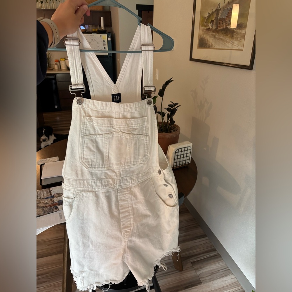 GAP Classic White Denim Overalls